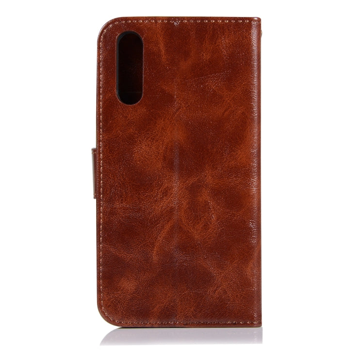 For Xiaomi Mi 9 Retro Copper Button Crazy Horse Horizontal Flip PU Leather Case with Holder & Card Slots & Wallet & Lanyard