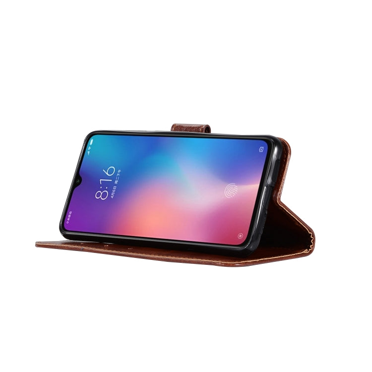 For Xiaomi Mi 9 Retro Copper Button Crazy Horse Horizontal Flip PU Leather Case with Holder & Card Slots & Wallet & Lanyard