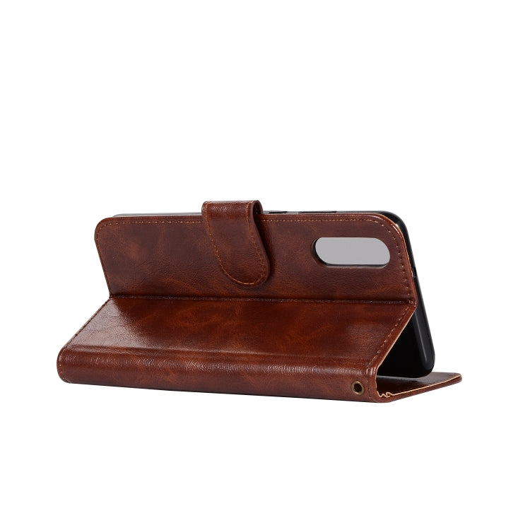 For Xiaomi Mi 9 Retro Copper Button Crazy Horse Horizontal Flip PU Leather Case with Holder & Card Slots & Wallet & Lanyard