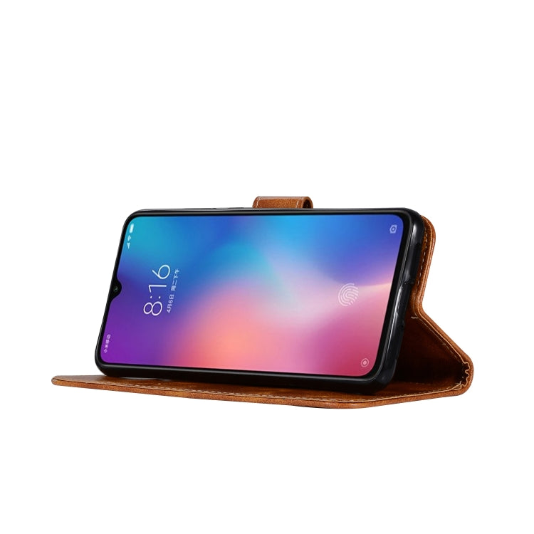 For Xiaomi Mi 9 Retro Copper Button Crazy Horse Horizontal Flip PU Leather Case with Holder & Card Slots & Wallet & Lanyard