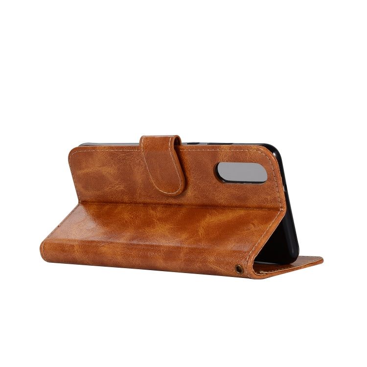 For Xiaomi Mi 9 Retro Copper Button Crazy Horse Horizontal Flip PU Leather Case with Holder & Card Slots & Wallet & Lanyard