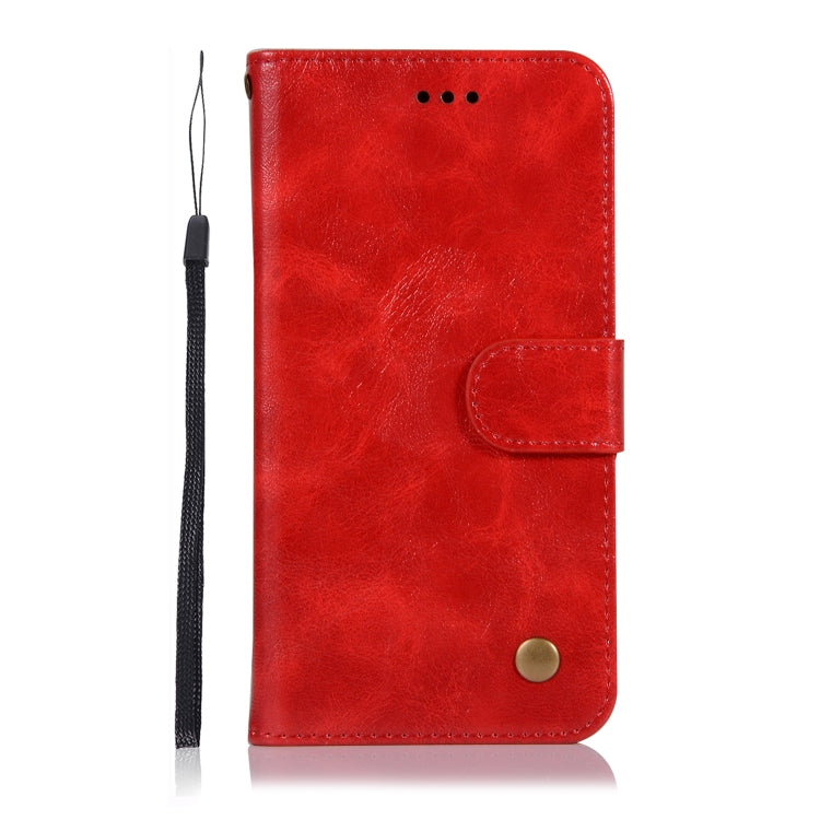 For Xiaomi Mi 9 Retro Copper Button Crazy Horse Horizontal Flip PU Leather Case with Holder & Card Slots & Wallet & Lanyard