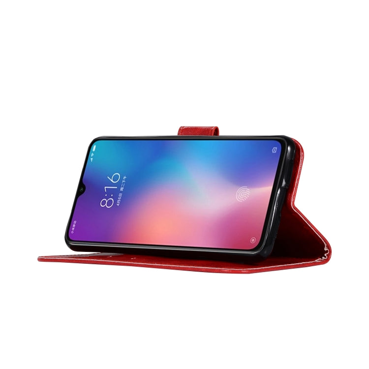 For Xiaomi Mi 9 Retro Copper Button Crazy Horse Horizontal Flip PU Leather Case with Holder & Card Slots & Wallet & Lanyard