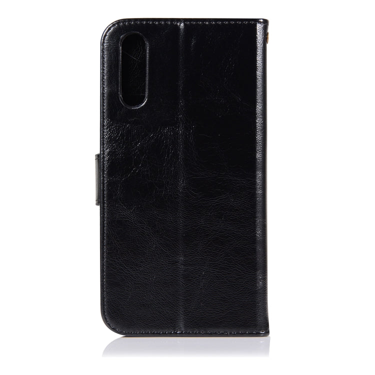 For Xiaomi Mi 9 Retro Copper Button Crazy Horse Horizontal Flip PU Leather Case with Holder & Card Slots & Wallet & Lanyard