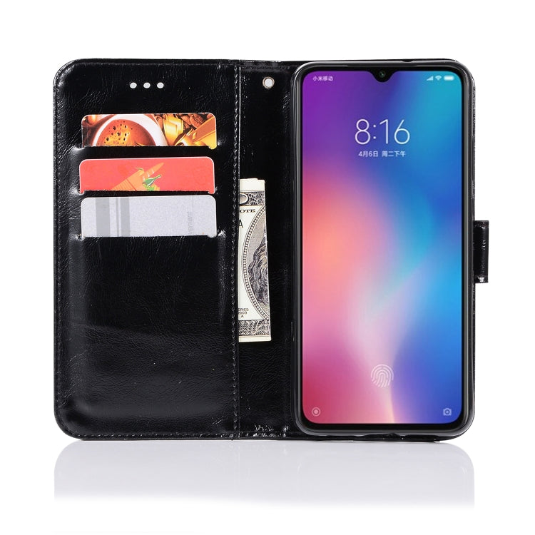 For Xiaomi Mi 9 Retro Copper Button Crazy Horse Horizontal Flip PU Leather Case with Holder & Card Slots & Wallet & Lanyard