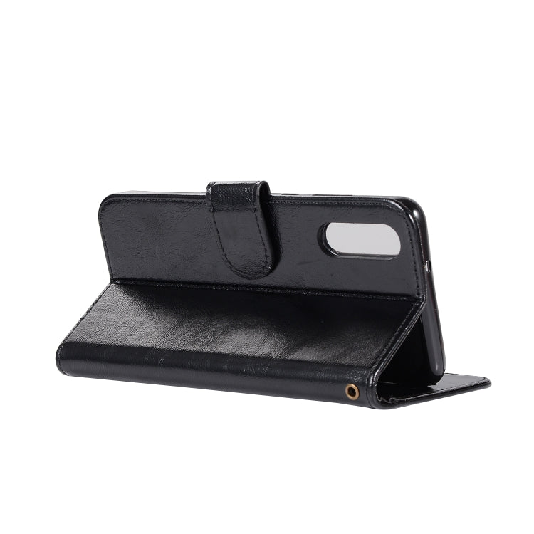 For Xiaomi Mi 9 Retro Copper Button Crazy Horse Horizontal Flip PU Leather Case with Holder & Card Slots & Wallet & Lanyard