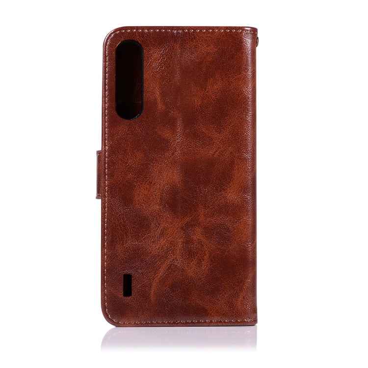 For Xiaomi Mi CC9 Retro Copper Button Crazy Horse Horizontal Flip PU Leather Case with Holder & Card Slots & Wallet & Lanyard