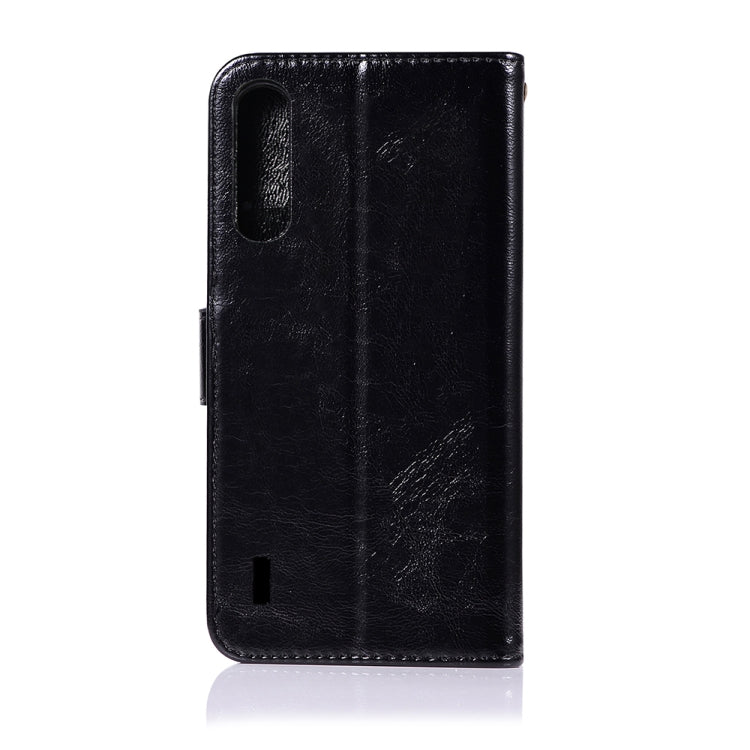 For Xiaomi Mi CC9 Retro Copper Button Crazy Horse Horizontal Flip PU Leather Case with Holder & Card Slots & Wallet & Lanyard