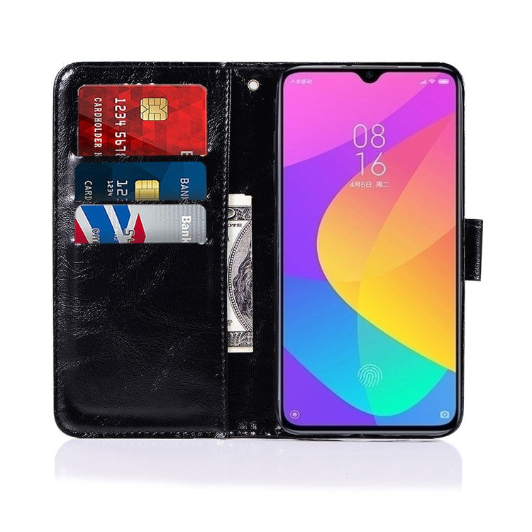 For Xiaomi Mi CC9 Retro Copper Button Crazy Horse Horizontal Flip PU Leather Case with Holder & Card Slots & Wallet & Lanyard