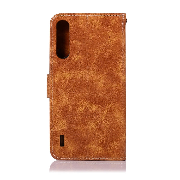 For Xiaomi Mi CC9e Retro Copper Button Crazy Horse Horizontal Flip PU Leather Case with Holder & Card Slots & Wallet & Lanyard