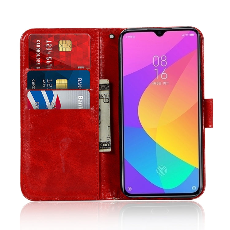 For Xiaomi Mi CC9e Retro Copper Button Crazy Horse Horizontal Flip PU Leather Case with Holder & Card Slots & Wallet & Lanyard
