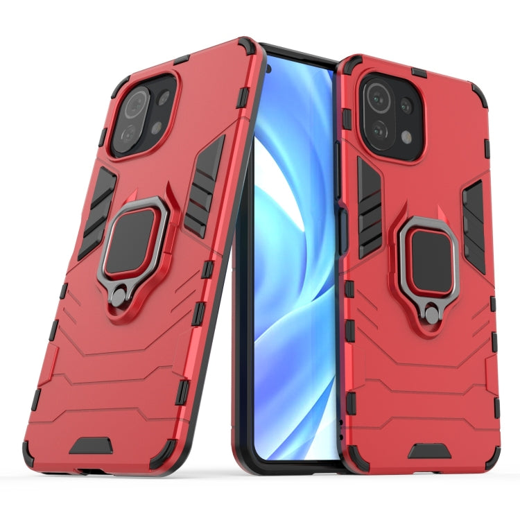 For Xiaomi Mi 11 Lite Shockproof PC + TPU Protective Case with Magnetic Ring Holder