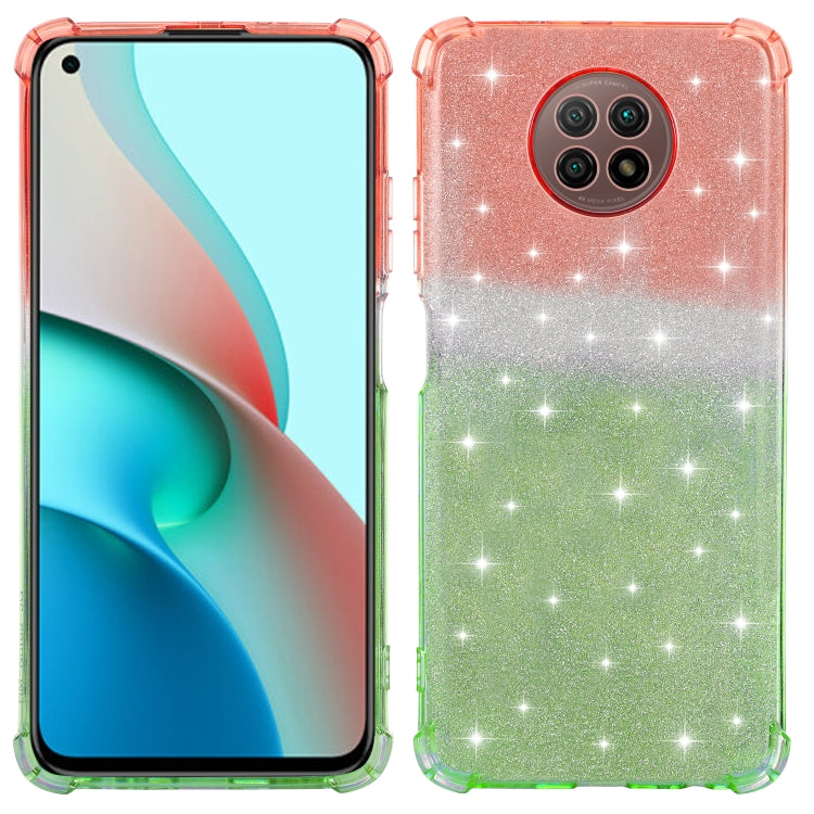 For Xiaomi Redmi Note 9 5G Gradient Glitter Powder Shockproof TPU Protective Case