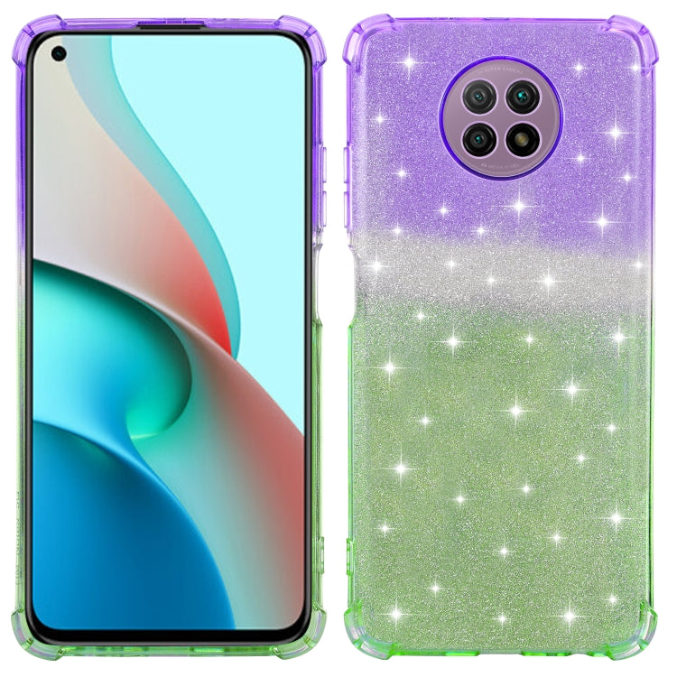 For OPPO F17 Pro Gradient Glitter Powder Shockproof TPU Protective Case