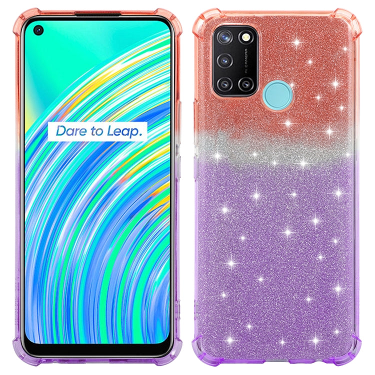 For Realme C17 Gradient Glitter Powder Shockproof TPU Protective Case