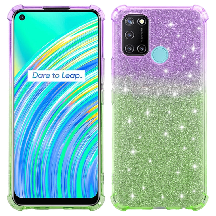 For Realme C17 Gradient Glitter Powder Shockproof TPU Protective Case