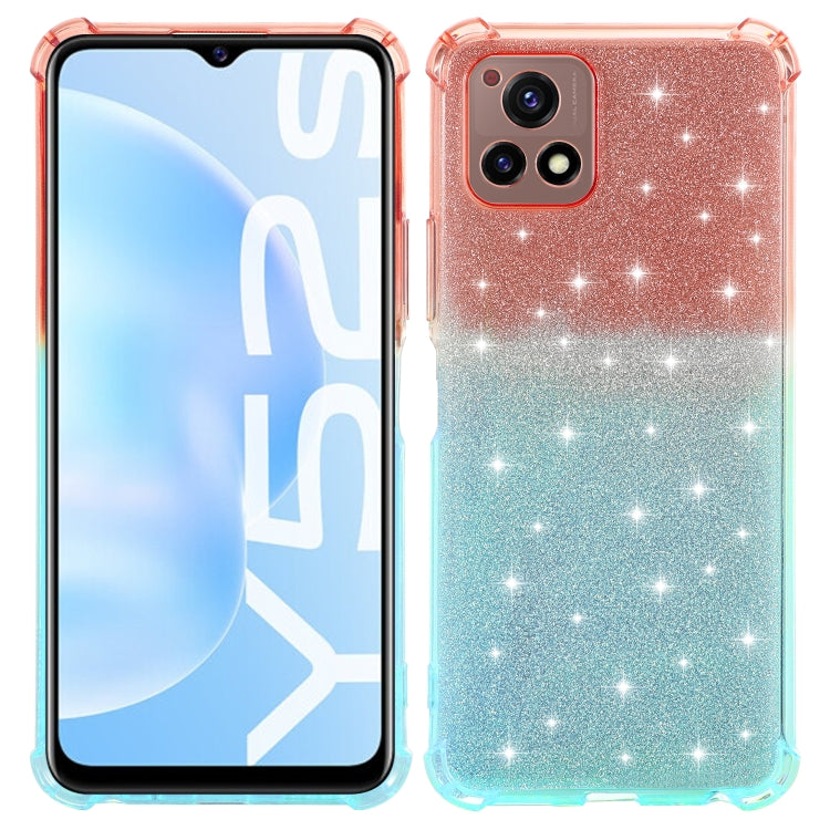 For vivo Y52s 5G Gradient Glitter Powder Shockproof TPU Protective Case