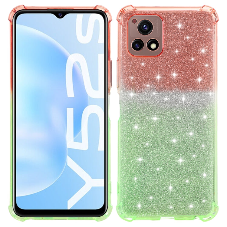 For vivo Y52s 5G Gradient Glitter Powder Shockproof TPU Protective Case