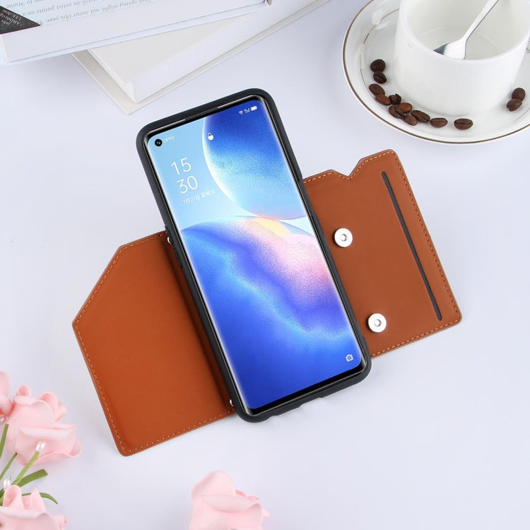 For OPPO A93 5G Skin Feel PU + TPU + PC Back Cover Shockproof Case with Card Slots & Holder & Photo Frame