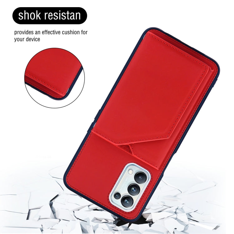 For OPPO A93 5G Skin Feel PU + TPU + PC Back Cover Shockproof Case with Card Slots & Holder & Photo Frame