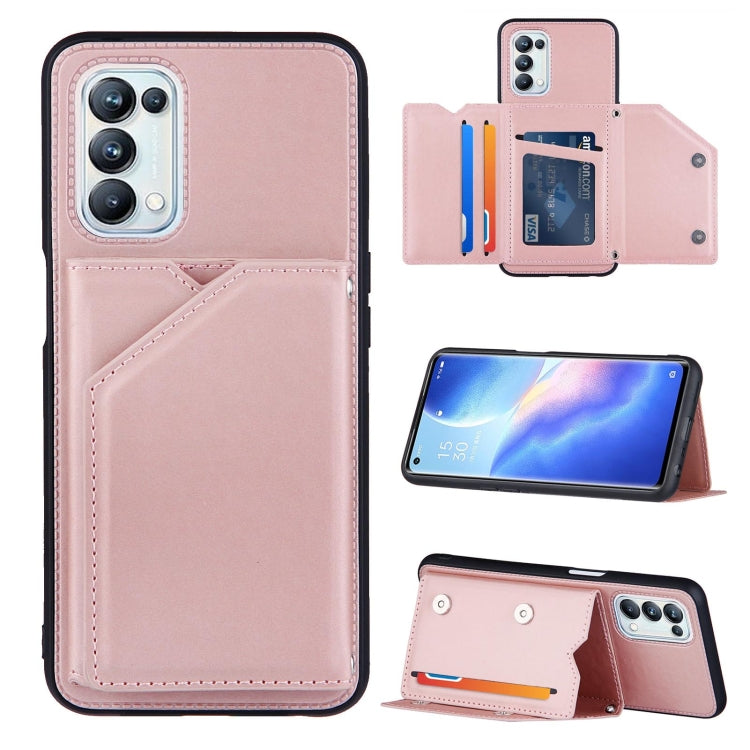 For OPPO A93 5G Skin Feel PU + TPU + PC Back Cover Shockproof Case with Card Slots & Holder & Photo Frame