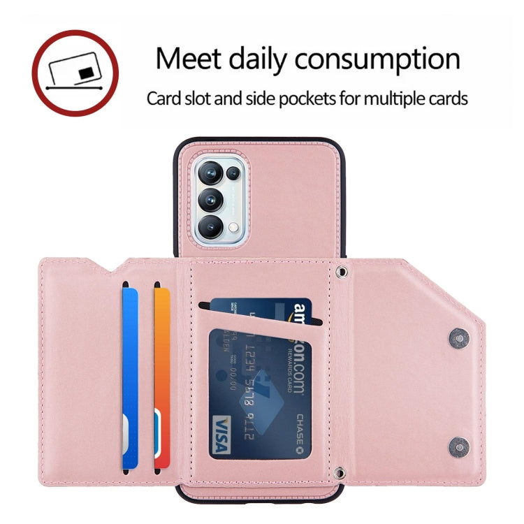 For OPPO A93 5G Skin Feel PU + TPU + PC Back Cover Shockproof Case with Card Slots & Holder & Photo Frame