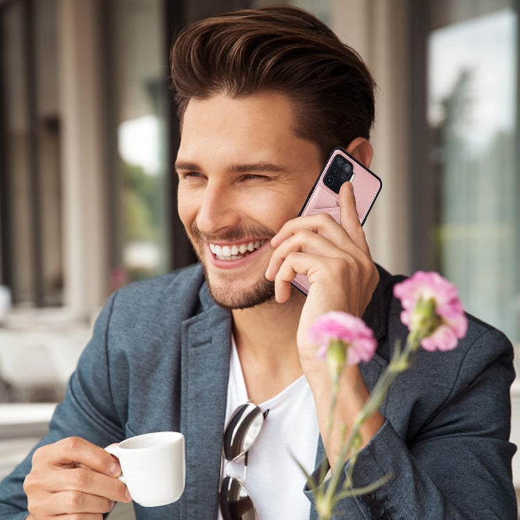 For OPPO A94 Skin Feel PU + TPU + PC Back Cover Shockproof Case with Card Slots & Holder & Photo Frame