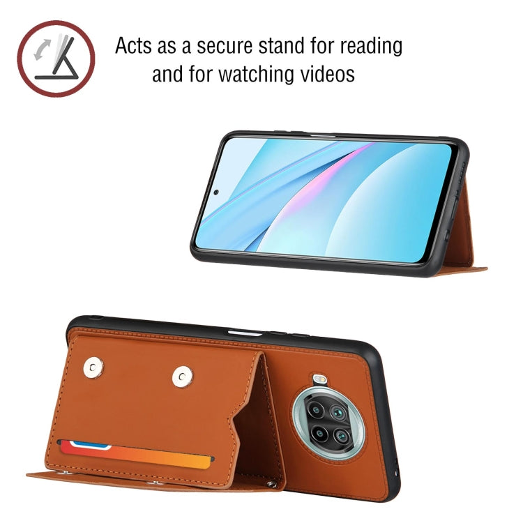 For Xiaomi Mi 10T Lite 5G Skin Feel PU + TPU + PC Back Cover Shockproof Case with Card Slots & Holder & Photo Frame