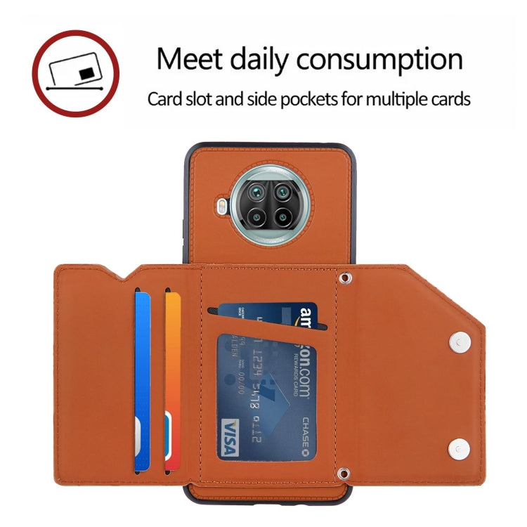 For Xiaomi Mi 10T Lite 5G Skin Feel PU + TPU + PC Back Cover Shockproof Case with Card Slots & Holder & Photo Frame