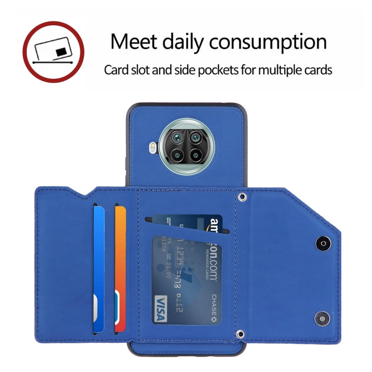 For Xiaomi Mi 10T Lite 5G Skin Feel PU + TPU + PC Back Cover Shockproof Case with Card Slots & Holder & Photo Frame