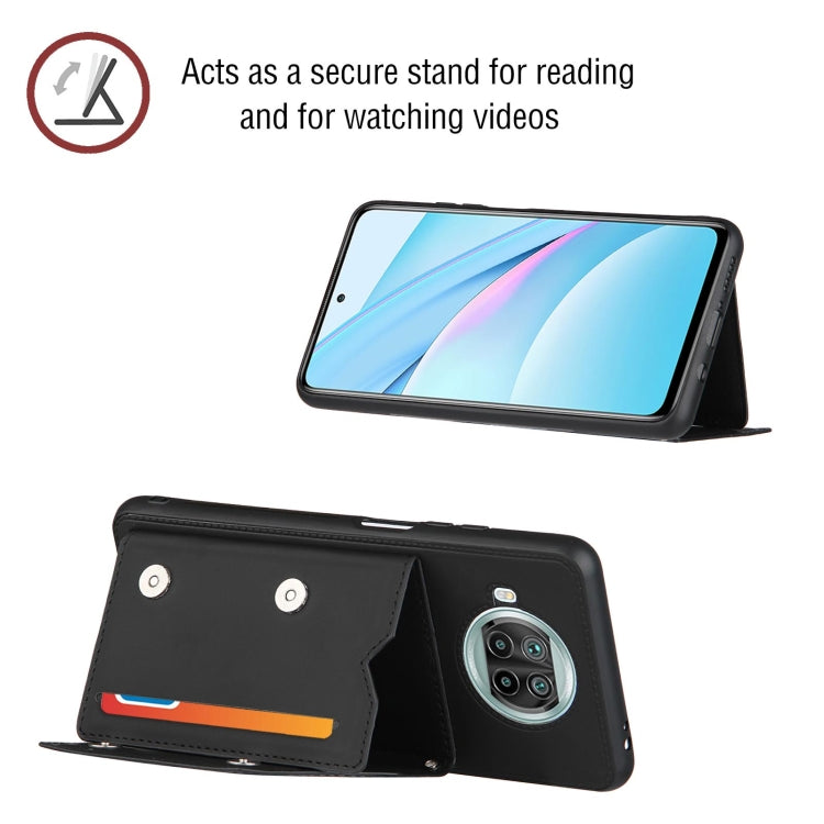 For Xiaomi Mi 10T Lite 5G Skin Feel PU + TPU + PC Back Cover Shockproof Case with Card Slots & Holder & Photo Frame