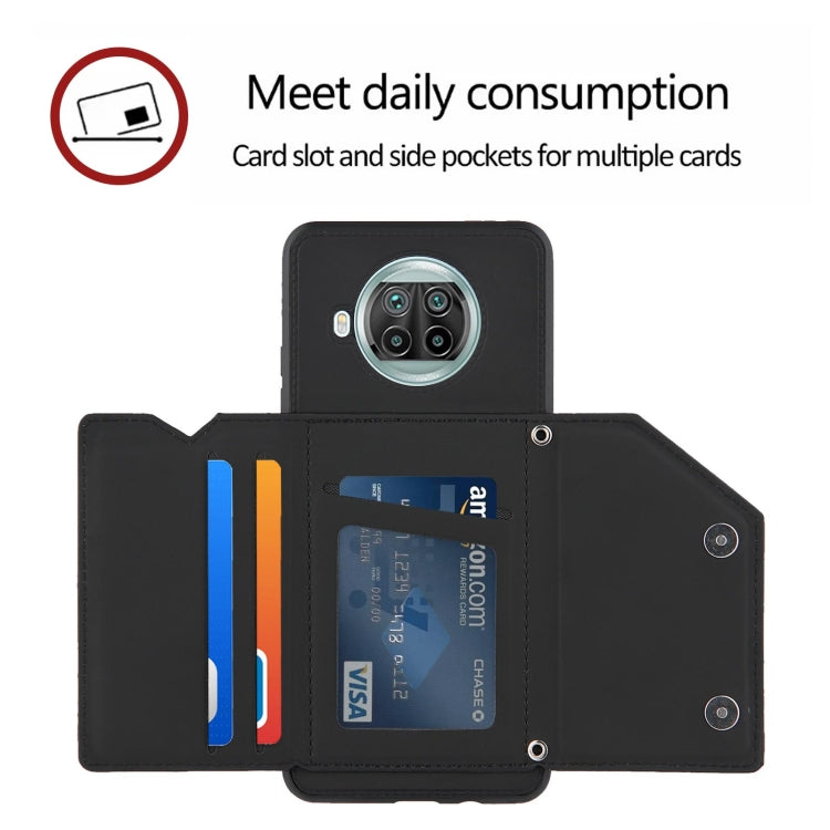 For Xiaomi Mi 10T Lite 5G Skin Feel PU + TPU + PC Back Cover Shockproof Case with Card Slots & Holder & Photo Frame