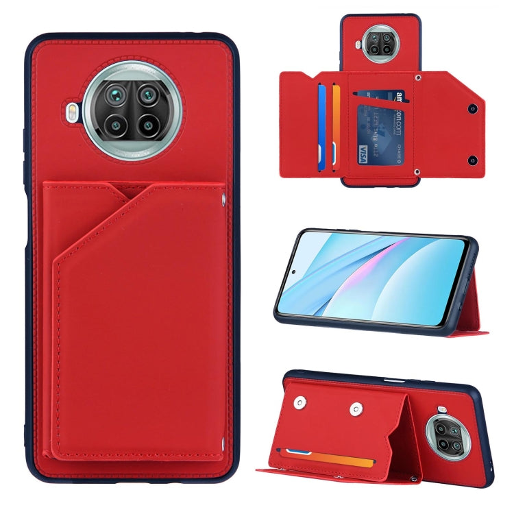 For Xiaomi Mi 10T Lite 5G Skin Feel PU + TPU + PC Back Cover Shockproof Case with Card Slots & Holder & Photo Frame