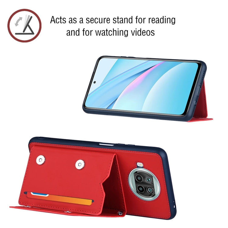 For Xiaomi Mi 10T Lite 5G Skin Feel PU + TPU + PC Back Cover Shockproof Case with Card Slots & Holder & Photo Frame