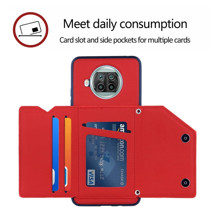 For Xiaomi Mi 10T Lite 5G Skin Feel PU + TPU + PC Back Cover Shockproof Case with Card Slots & Holder & Photo Frame