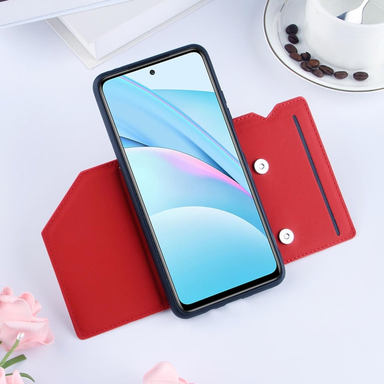 For Xiaomi Mi 10T Lite 5G Skin Feel PU + TPU + PC Back Cover Shockproof Case with Card Slots & Holder & Photo Frame