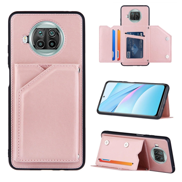 For Xiaomi Mi 10T Lite 5G Skin Feel PU + TPU + PC Back Cover Shockproof Case with Card Slots & Holder & Photo Frame