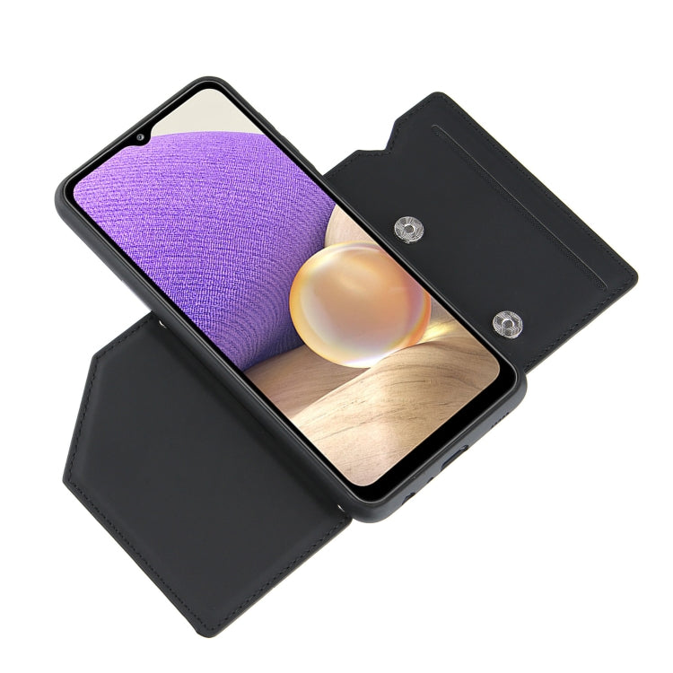 For Xiaomi Poco M3 / Redmi Note 9 4G Skin Feel PU + TPU + PC Back Cover Shockproof Case with Card Slots & Holder & Photo Frame