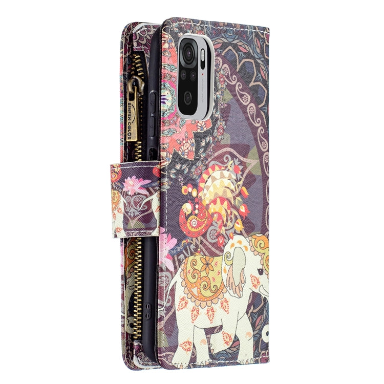 For Xiaomi Redmi Note 10 4G Colored Drawing Pattern Zipper Horizontal Flip Leather Case with Holder & Card Slots & Wallet