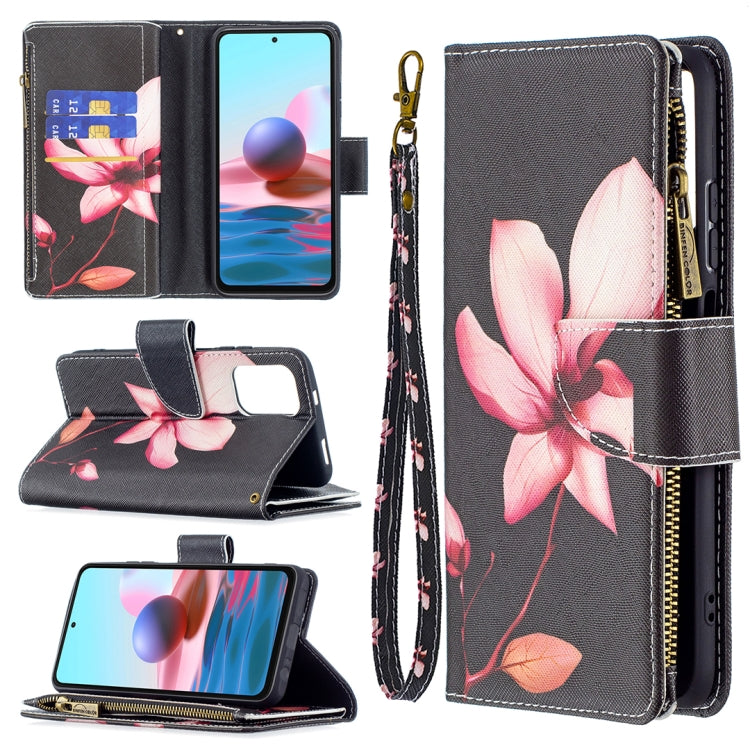 For Xiaomi Redmi Note 10 4G Colored Drawing Pattern Zipper Horizontal Flip Leather Case with Holder & Card Slots & Wallet