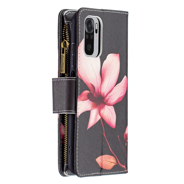 For Xiaomi Redmi Note 10 4G Colored Drawing Pattern Zipper Horizontal Flip Leather Case with Holder & Card Slots & Wallet