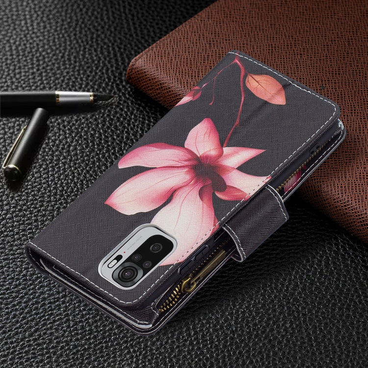 For Xiaomi Redmi Note 10 4G Colored Drawing Pattern Zipper Horizontal Flip Leather Case with Holder & Card Slots & Wallet