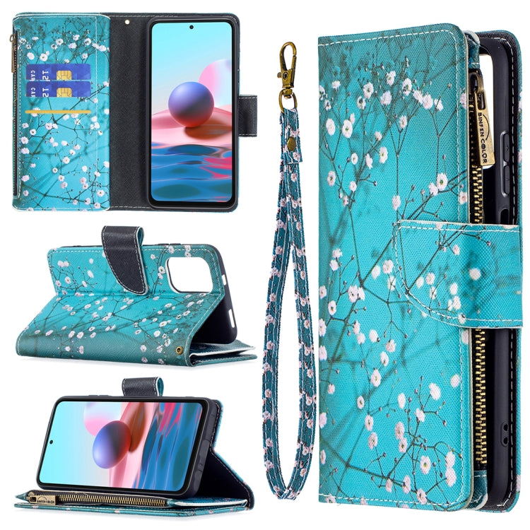 For Xiaomi Redmi Note 10 4G Colored Drawing Pattern Zipper Horizontal Flip Leather Case with Holder & Card Slots & Wallet