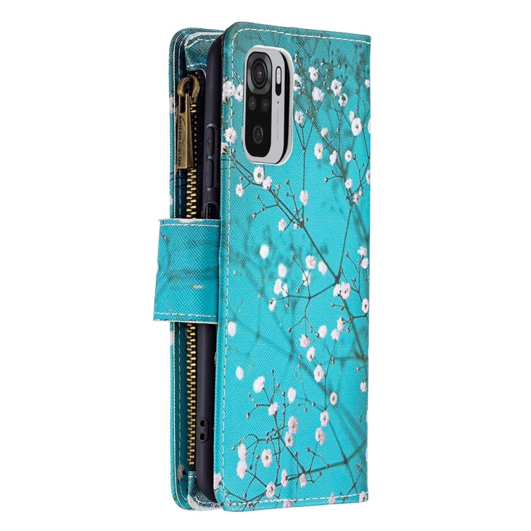 For Xiaomi Redmi Note 10 4G Colored Drawing Pattern Zipper Horizontal Flip Leather Case with Holder & Card Slots & Wallet