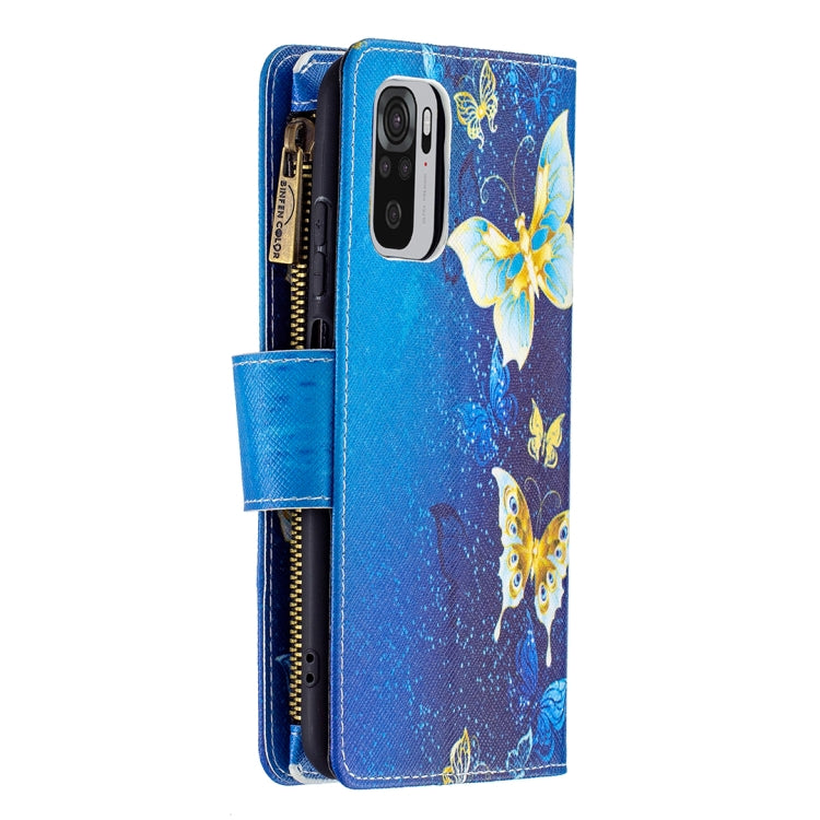 For Xiaomi Redmi Note 10 4G Colored Drawing Pattern Zipper Horizontal Flip Leather Case with Holder & Card Slots & Wallet