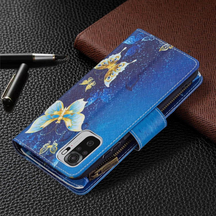 For Xiaomi Redmi Note 10 4G Colored Drawing Pattern Zipper Horizontal Flip Leather Case with Holder & Card Slots & Wallet