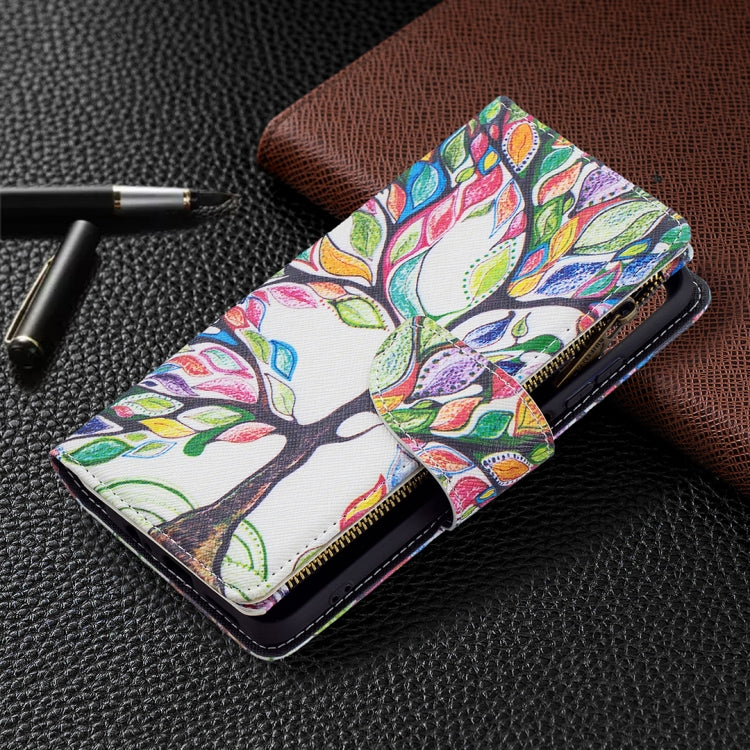 For Xiaomi Redmi Note 10 4G Colored Drawing Pattern Zipper Horizontal Flip Leather Case with Holder & Card Slots & Wallet