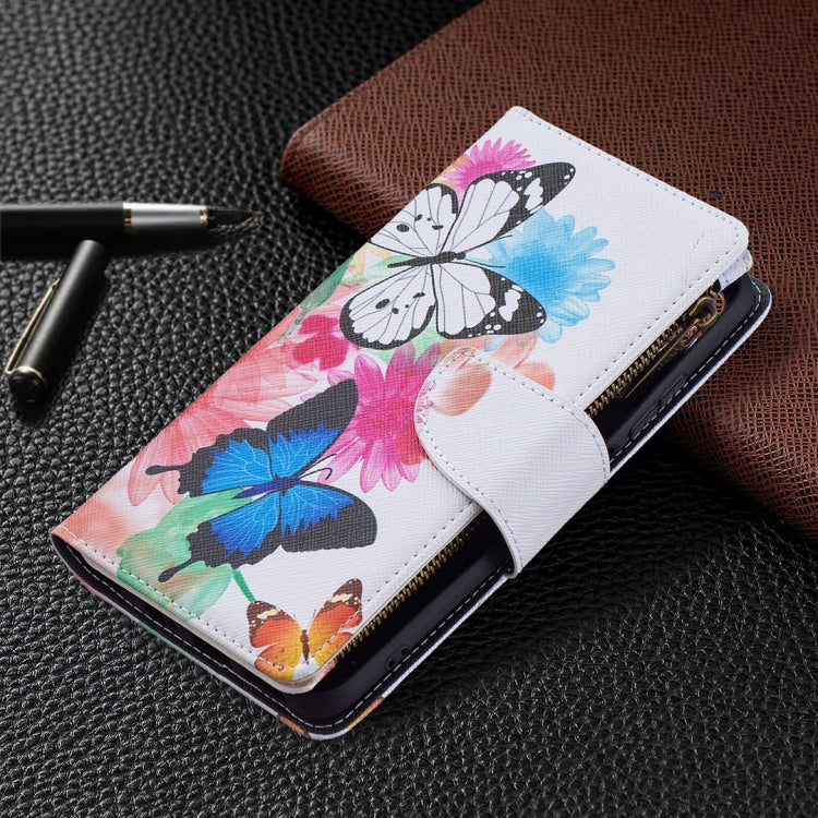 For Xiaomi Redmi Note 10 4G Colored Drawing Pattern Zipper Horizontal Flip Leather Case with Holder & Card Slots & Wallet