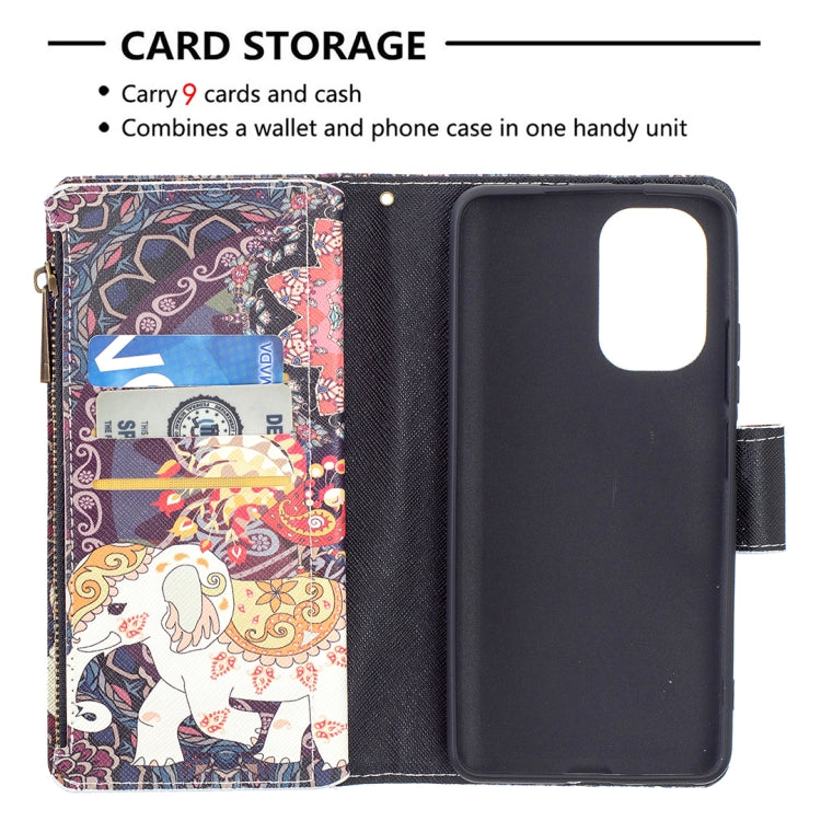 For Xiaomi Mi 11i / Poco F3 / Redmi K40 / K40 Pro Colored Drawing Pattern Zipper Horizontal Flip Leather Case with Holder & Card Slots & Wallet