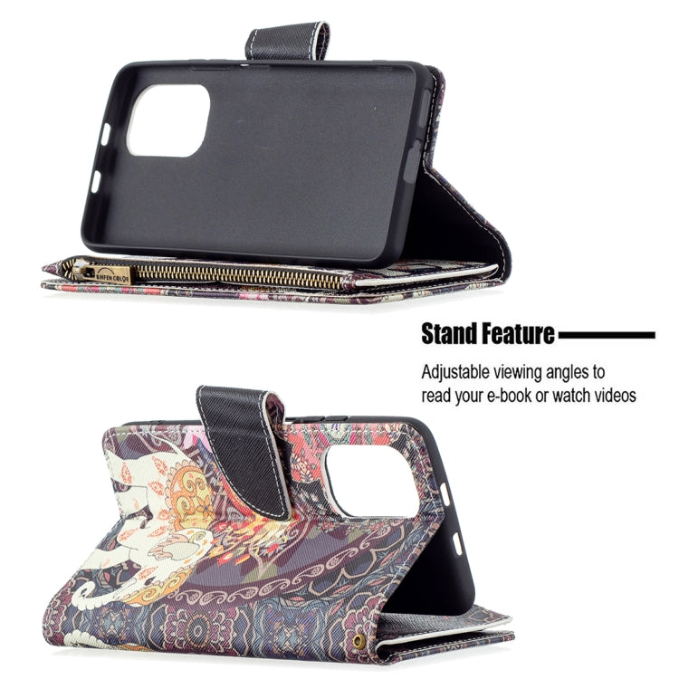 For Xiaomi Mi 11i / Poco F3 / Redmi K40 / K40 Pro Colored Drawing Pattern Zipper Horizontal Flip Leather Case with Holder & Card Slots & Wallet